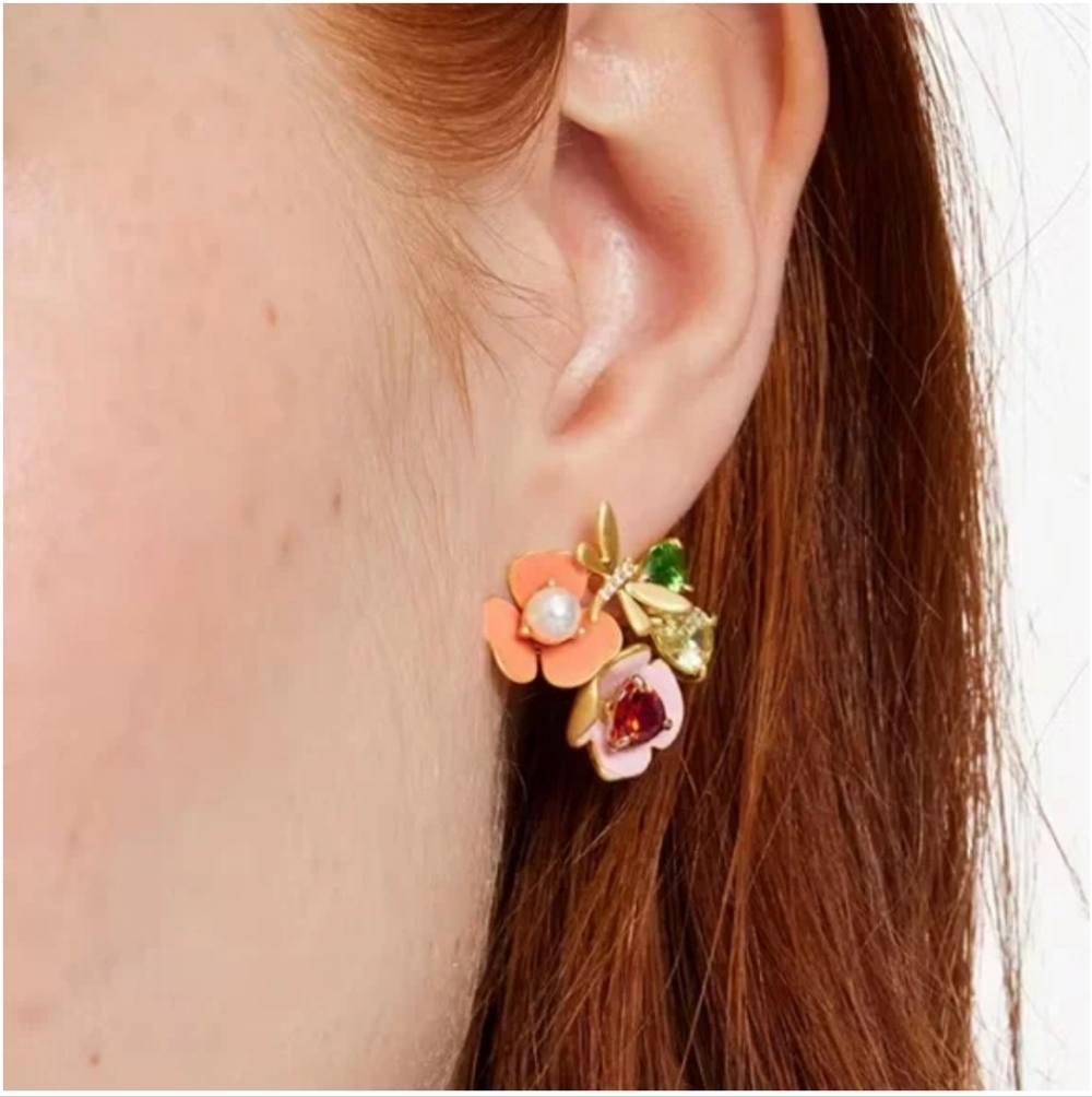 KATE SPADE Bloom In Color Cluster Stud Earrings - Picture 6 of 7